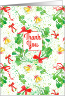 Thank You For The Christmas Gift Holly Bouquet card