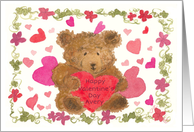 Happy Valentine’s Day Teddy Bear Custom Name card
