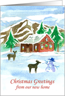 Christmas Greetings from our New Home Cabin card
