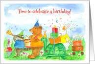 Animal Parade Birthday Party Invitation card