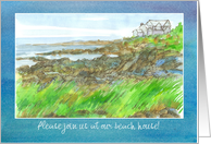 Beach House Invitation Rocky Coastline Custom Text card