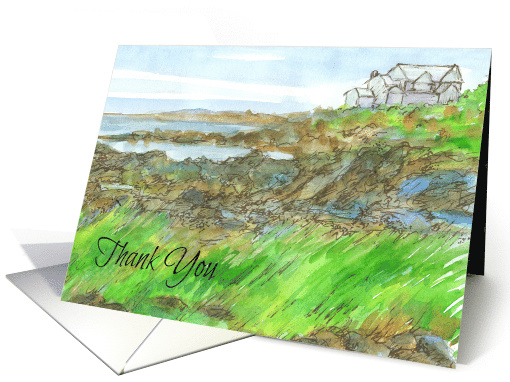 Beach House Rocky Coastline Thank You card (1474420)