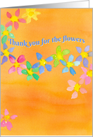 Thank You For The Flowers Watercolor card