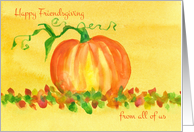 Happy Friendsgiving From All Of Us Pumpkin Autumn Leaves card