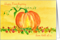 Happy Friendsgiving From Both Of Us Pumpkin Autumn Leaves card