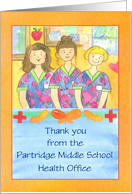 School Nurse Healthcare Thank You Custom Name card