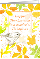 Happy Thanksgiving Handyman Bird Autumn Leaves card