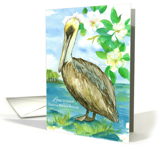 State Bird of Louisiana Brown Pelican Magnolia card (1517164)