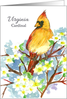 State Bird of Virginia Cardinal Orange Blossom card