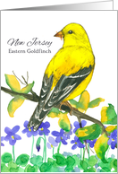 State Bird of New Jersey Eastern Goldfinch Purple Violets card