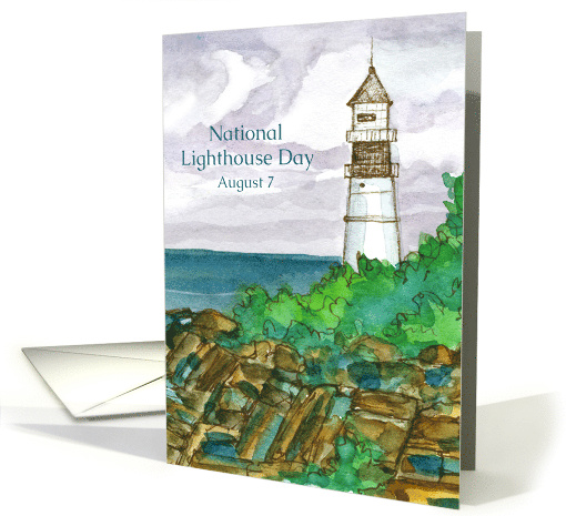 Happy National Lighthouse Day August 7 card (1529072)