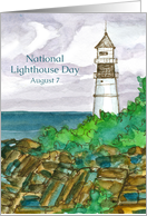 Happy National Lighthouse Day August 7 card