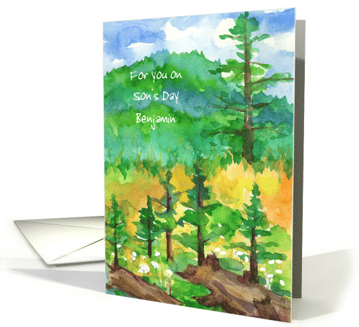 Happy Son's Day Mountain Trees Custom Name card (1532828)