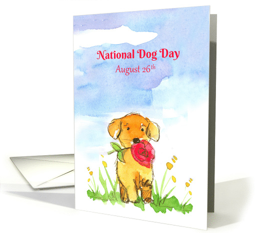 National Dog Day August 26 Puppy Flowers card (1533706)