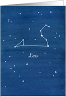 Happy Birthday Leo Constellation Stars Night Sky card