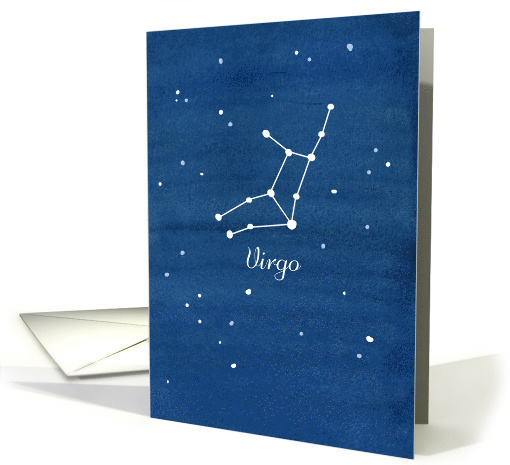 Happy Birthday Virgo Constellation Stars Night Sky card (1535456)