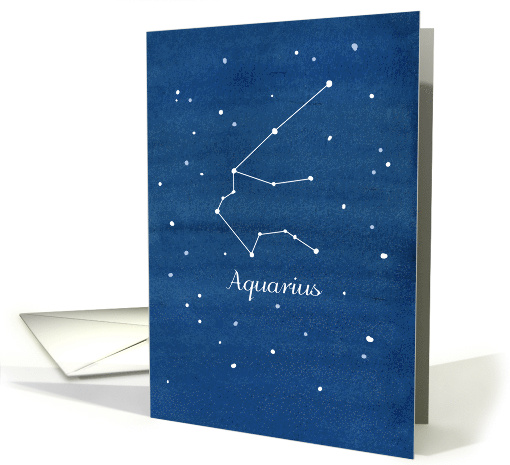 Happy Birthday Aquarius Constellation Stars Night Sky card (1538370)