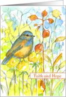 Get Well Tonsil Cancer Faith Hope Bluebird card