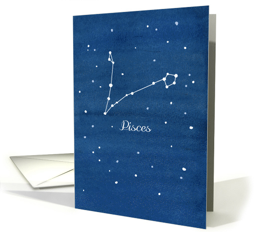 Happy Birthday Pisces Constellation Night Sky card (1540528)