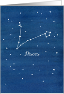 Happy Birthday Pisces Constellation Night Sky card