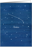 Happy Birthday Aries Constellation Night Sky card