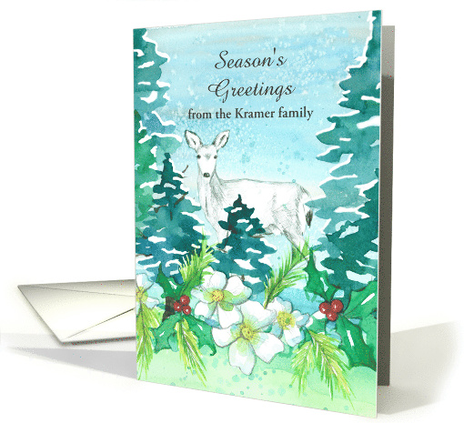 Season's Greetings Woodland Deer Business Custom Name card (1543442)