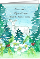 Season’s Greetings Woodland Deer Business Custom Name card