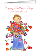 Mother’s Day From Son Flower Bouquet Red Butterflies card