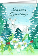 Season’s Greetings Deer Wildlife Winter Forest card