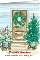 Season’s Greetings From Realtor Farmhouse Door Custom card