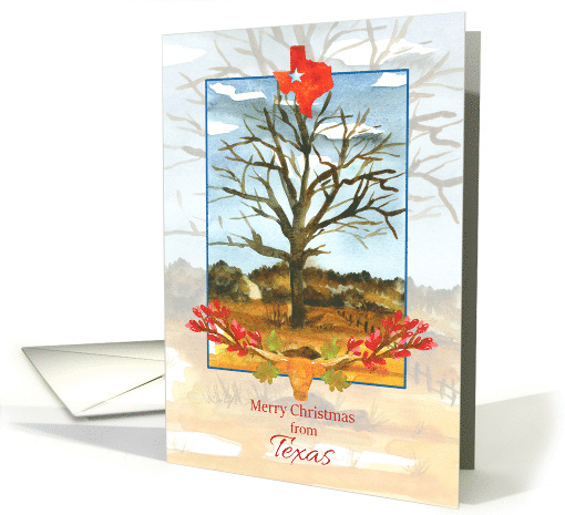 Merry Christmas from Texas Longhorn card (1547922)