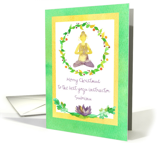 Merry Christmas Yoga Instructor Lotus Custom card (1549854)