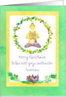 Merry Christmas Yoga Instructor Lotus Custom card
