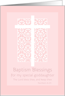 Baptism Blessings For My Goddaughter Cross card