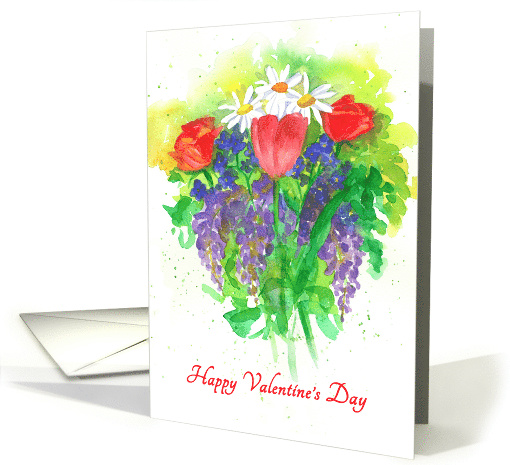 Happy Valentine's Day Flower Bouquet card (1554354)