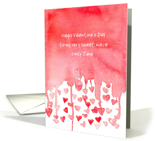 Happy Valentine's Day Hearts Niece Custom card (1555124)