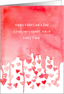 Happy Valentine’s Day Hearts Niece Custom card