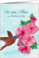 For You Mom On Mother’s Day Hummingbird Watercolor Painting card