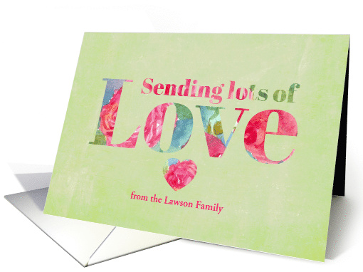 Sending Lots of Love Valentine's Day Custom Name card (1555812)