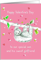 Happy Valentine’s Day Son and Girlfriend Sloth card