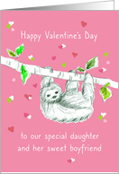 Happy Valentine’s Day Daughter and Boyfriend Sloth card