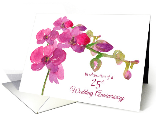 25th Wedding Anniversary Invitation Orchids card (1560998)