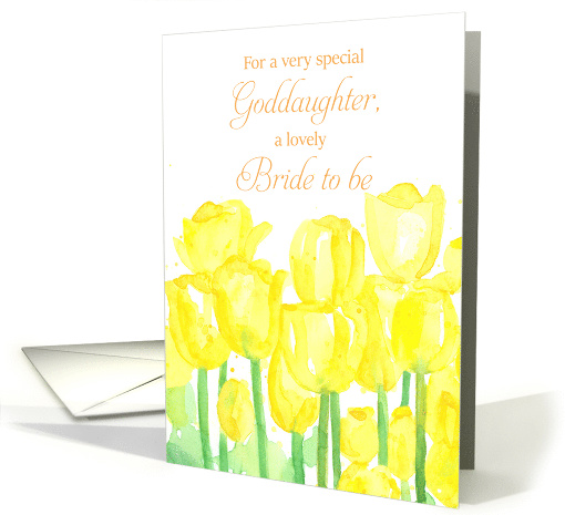 Bridal Shower Congratulations Goddaughter Yellow Tulips card (1567740)