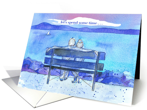 Let's Spend Some Time Together Romantic Couple Lake card (1570852)