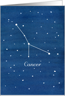 Happy Birthday Cancer Constellation Astrology card