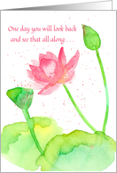 Pink Lotus Flower Encouragement card