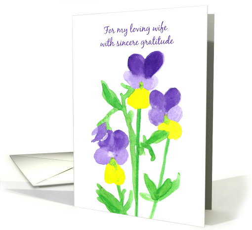 Thank You Wife Caregiver Viola Flowers card (1586692)