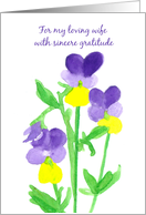 Thank You Wife Caregiver Viola Flowers card