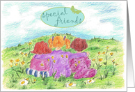 Happy Day Special Friends Girls Flower Meadow Summer card