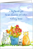 Thank You Pet Sitter Cats Kitten Custom Name card